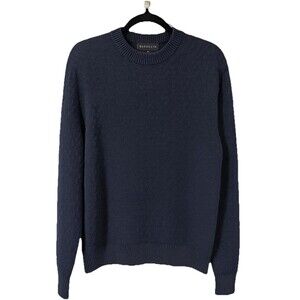 Baracuta Men’s Navy Blue Textured Knit Crew Neck Sweater Size XL Excellent